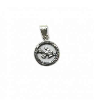 PE001351 Genuine sterling silver pendant charm solid hallmarked 925 zodiac sign Aquarius